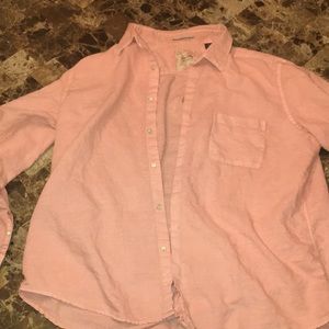 Tasso Elba linen button down long sleeve shirt